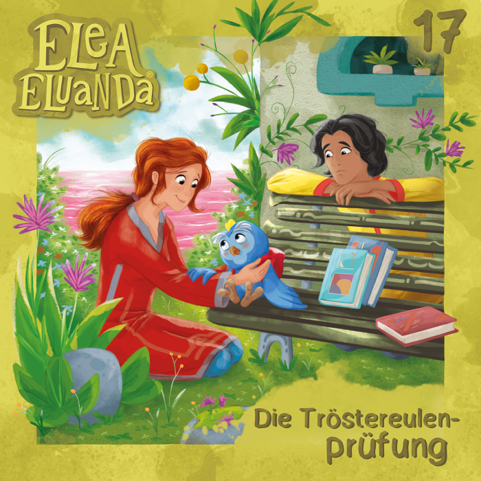 Coverabbildung - Elea Eluanda Folge 17 Elea Ezechiel und Ravi, gruener Hintergrund, Blumen